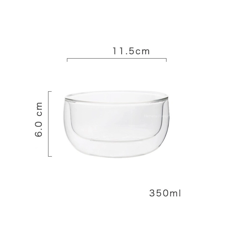 High Borosilicate Transparent Food Container Double Layer Glass Salad Bowl