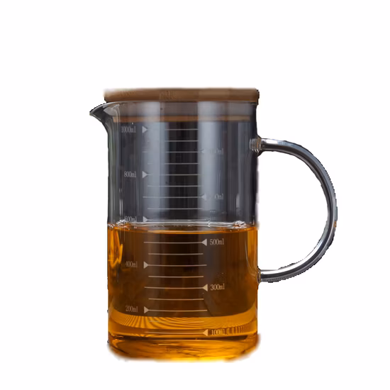 350ml 500ml 1000ml 높은 붕규산염 유리 손잡이가 있는 투명 측정 유리 컵 졸업