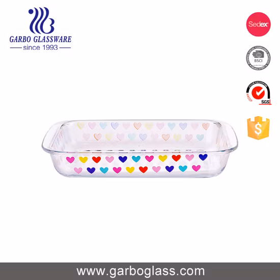 4.5L 큰 크기 직사각형 높은 붕규산 유리 접시 베이킹 팬 오븐 안전 투명 투명 베이킹 그릇 Bakeware 유리 제품
